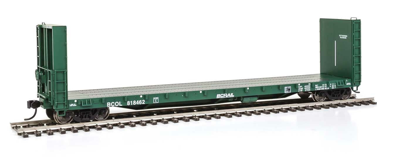 WalthersProto 920-104315 HO Scale, 50' CC&F Bulkhead Flatcar, British Columbia BCOL #818462