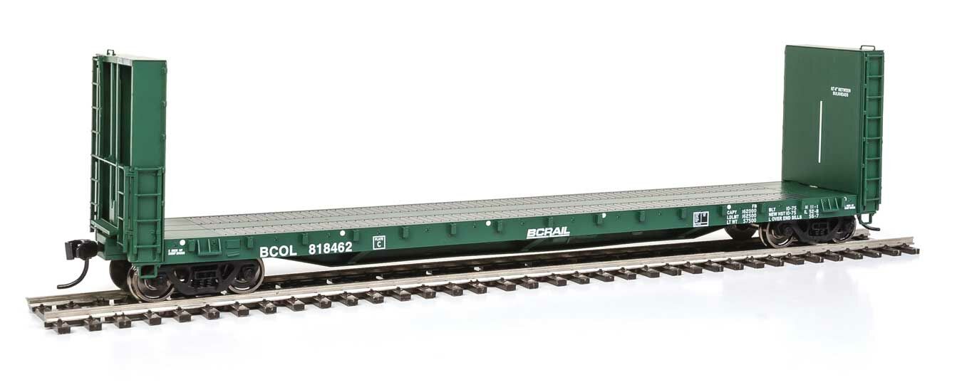 WalthersProto 920-104315 HO Scale, 50' CC&F Bulkhead Flatcar, British Columbia BCOL #818462
