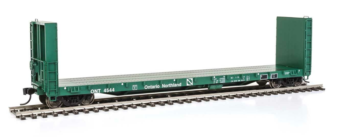 WalthersProto 920-104326 HO Scale, 50' CC&F Bulkhead Flatcar, Ontario Northland ONT #4544
