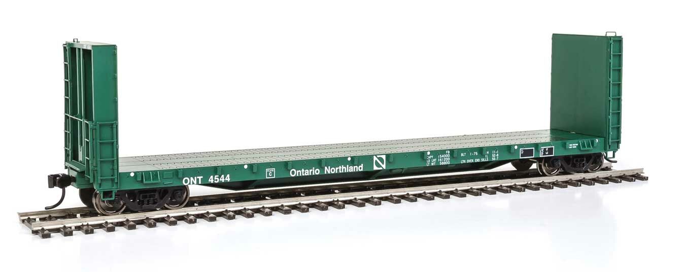 WalthersProto 920-104326 HO Scale, 50' CC&F Bulkhead Flatcar, Ontario Northland ONT #4544