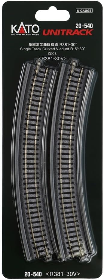 KATO 20-540 N Scale Single Track Curved Viaduct R15" 30D (2 pcs)