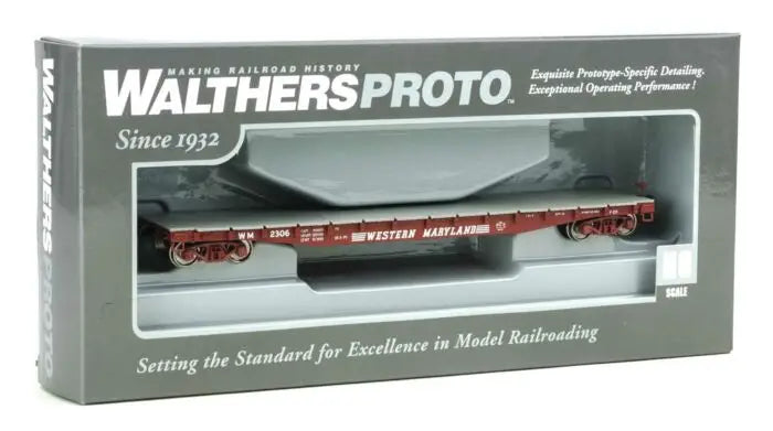 WalthersProto 920-104125 HO Scale 53' AAR Flat Car Western Maryland WM #2306
