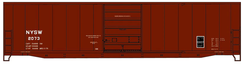 Accurail 5555 HO Scale, 50' Steel Box Car, New York, Susquehanna & Western NYSW #2073 (KIT)