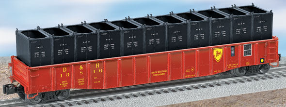 Lionel 6-17474 O PS-5 Gondola w/ Containers Delaware and Hudson D&H #13816