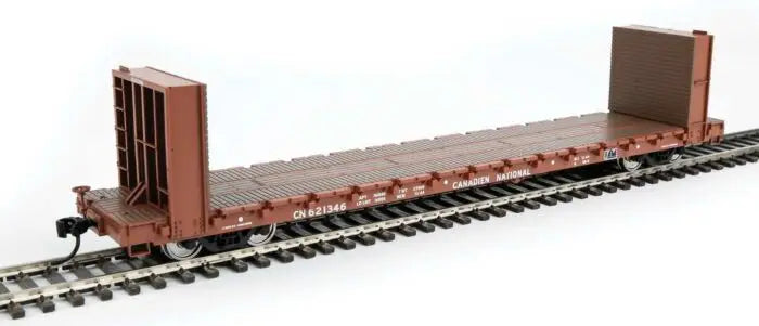 WalthersMainline 910-5866 HO Scale 60' PS Bulkhead Flatcar Canadian National CN #621346