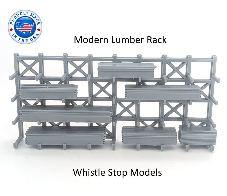Whistle Stop Models HO6510 HO Scale Modern Lumber Rack, 3D Printed, Highly Detailed