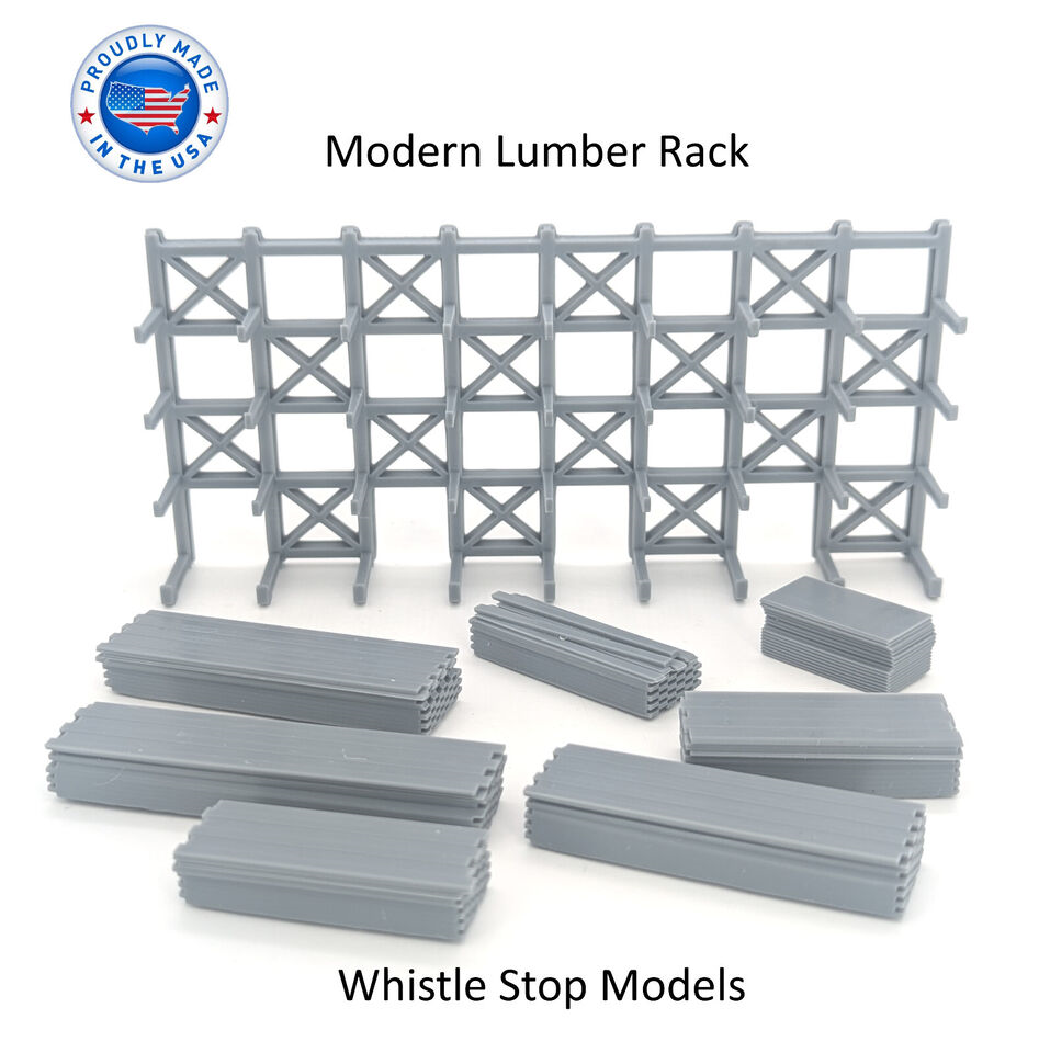 Whistle Stop Models HO6510 HO Scale Modern Lumber Rack, 3D Printed, Highly Detailed