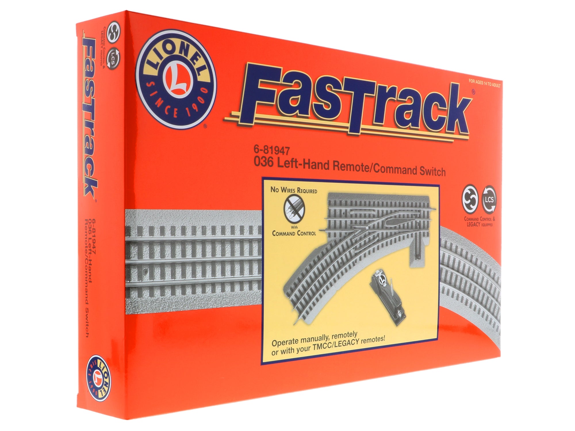 Lionel 6-81947 O, FasTrack O36 Remote/command Switch - Left Hand