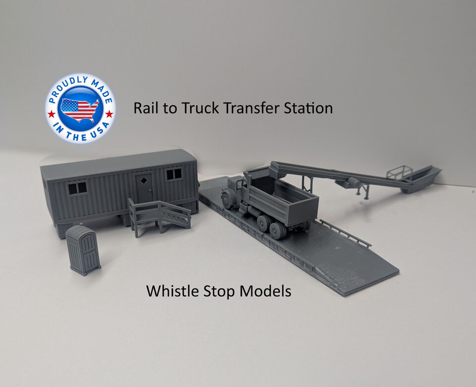 Whistle Stop Models HO7701 HO Scale Rail To Truck Transfer Station, 3D Printed, Highly Detailed
