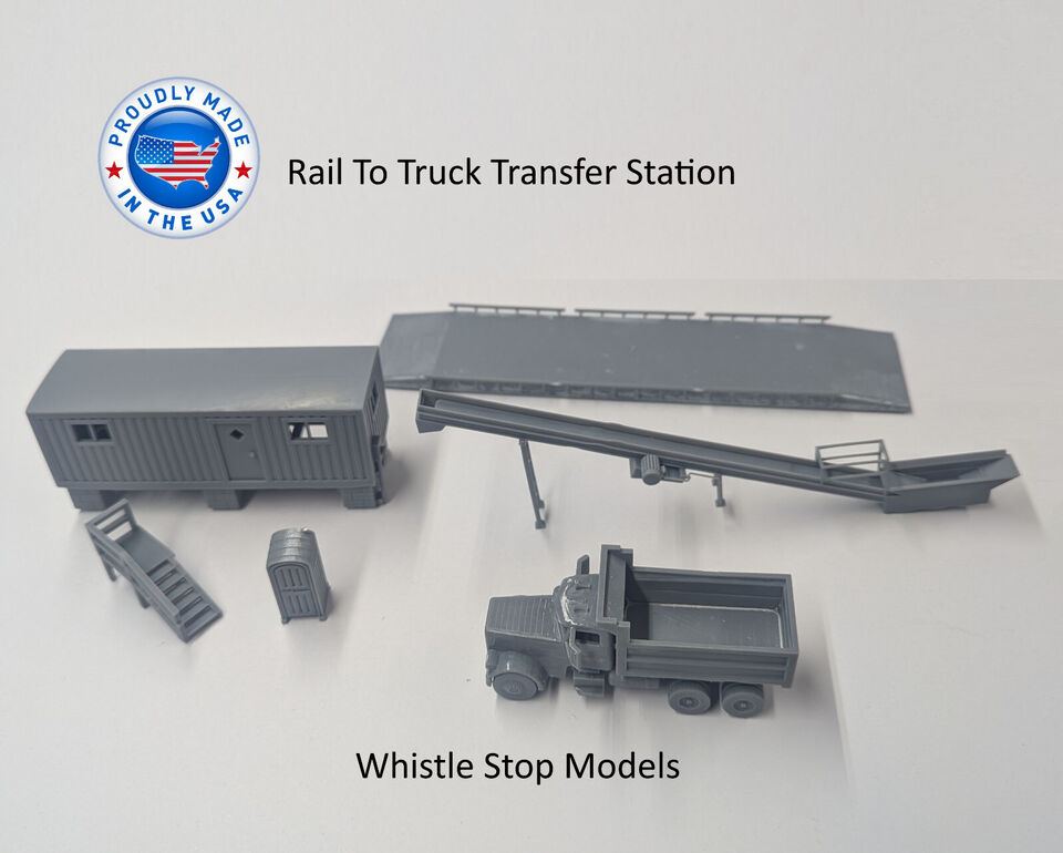 Whistle Stop Models HO7701 HO Scale Rail To Truck Transfer Station, 3D Printed, Highly Detailed