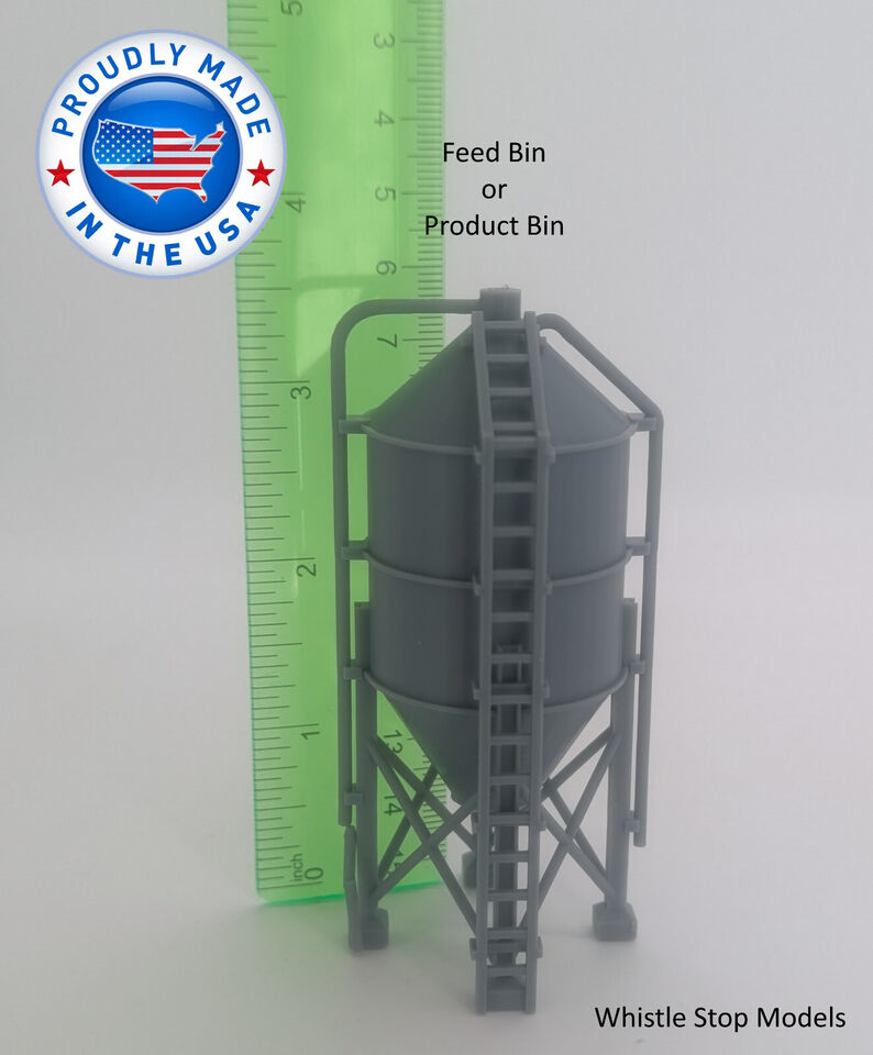 Whistle Stop Models HO8002 HO Scale Feed Bin, Resin 3D Printed, Highly Detailed