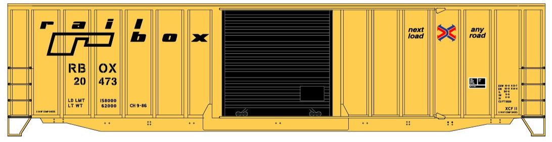 Accurail 8159 HO Scale, 50' Exterior Post Welded Steel Boxcar, Railbox RBOX