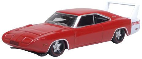 Oxford Diecast 87DD69005 HO Scale 1969 Dodge Charger Daytona Charger Red Model Car