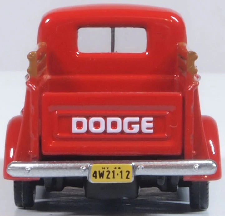Oxford Diecast 87DP48001 HO Scale 1948 Dodge B-1B Pickup Truck - Assembled, Red