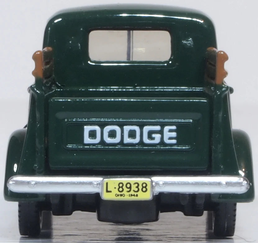 Oxford Diecast 87DP48002 HO Scale 1948 Dodge B-1B Pickup Truck - Assembled, Dark Green