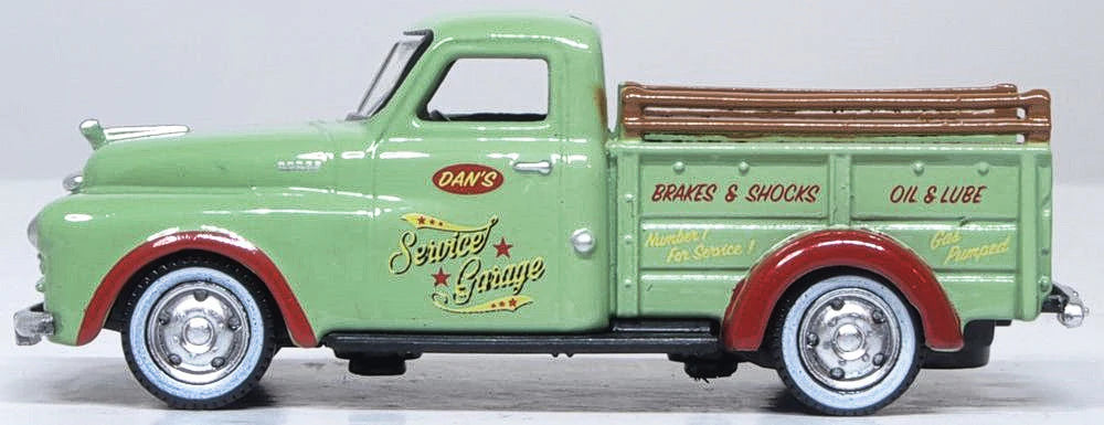 Oxford Diecast 87DP48003 HO Scale 1948 Dodge B-1B Pickup Truck - Assembled, Dans Service Garage