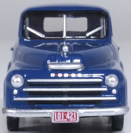 Oxford Diecast 87DP48006 HO Scale Dodge B1B Pick Up 1948 Waterway Blue Model Car