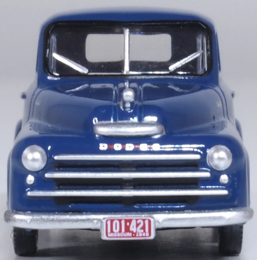 Oxford Diecast 87DP48006 HO Scale 1948 Dodge B-1B Pickup Truck - Assembled, Waterway Blue