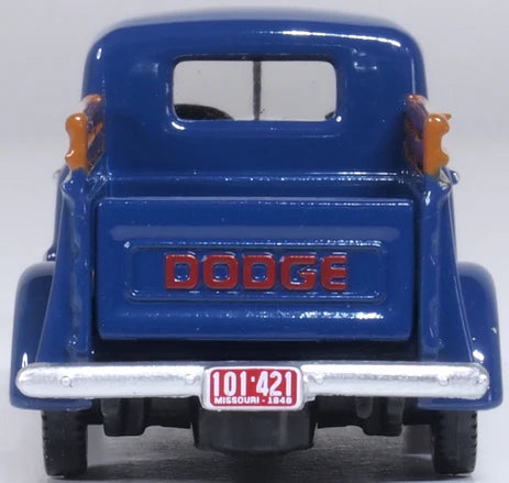 Oxford Diecast 87DP48006 HO Scale Dodge B1B Pick Up 1948 Waterway Blue Model Car
