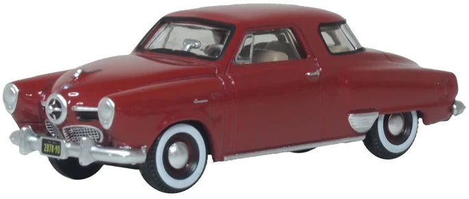 Oxford Diecast 87SC50003 HO Scale 1950 Studebaker Champion Starlight Coupe Commanche Red