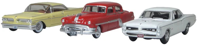Oxford Diecast 87SET004 HO Scale Pontiac 3 Piece Set Centenary 2026