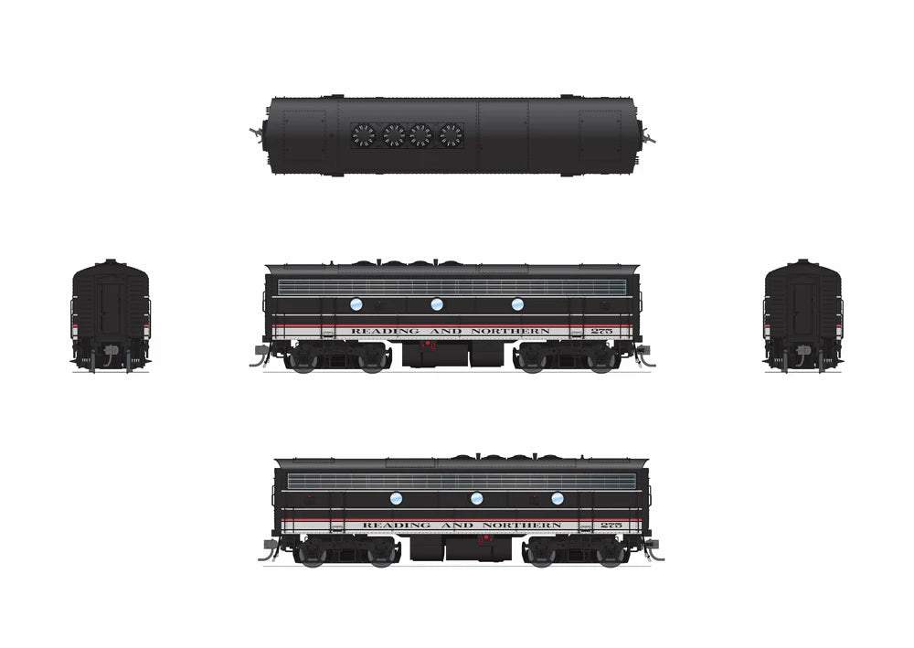 Broadway Limited 9707 HO Scale EMD F7B Diesel Locomotive, Modern Excursion Apperance Reading and Northern #275B Paragon4 Sound/DC/DCC
