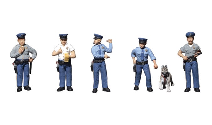 Woodland Scenics A1822 HO Scale Policemen Scenic Accents (6 pcs)