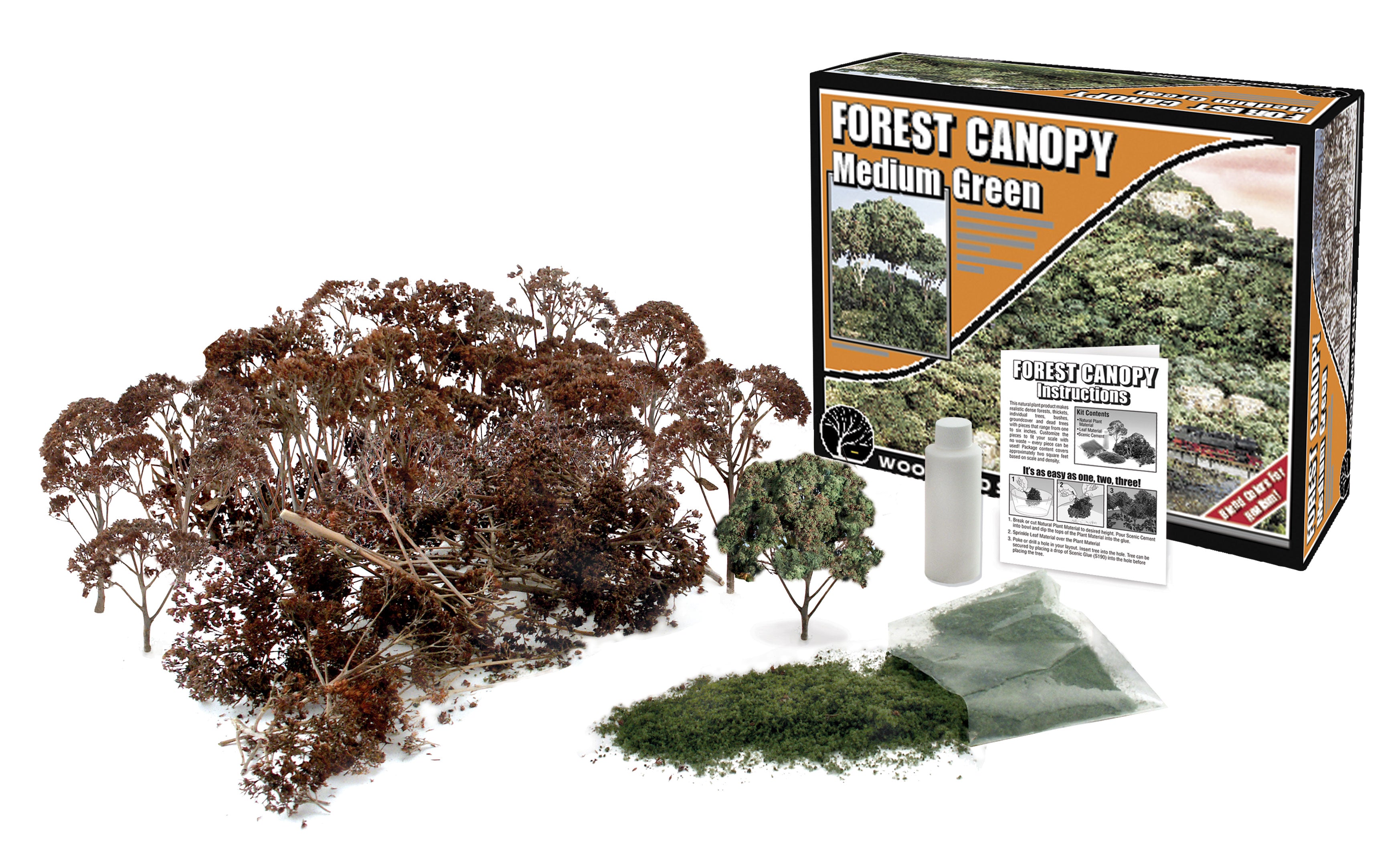 Woodland Scenics F1661 MULTI Scale Medium Green Forest Canopy Set