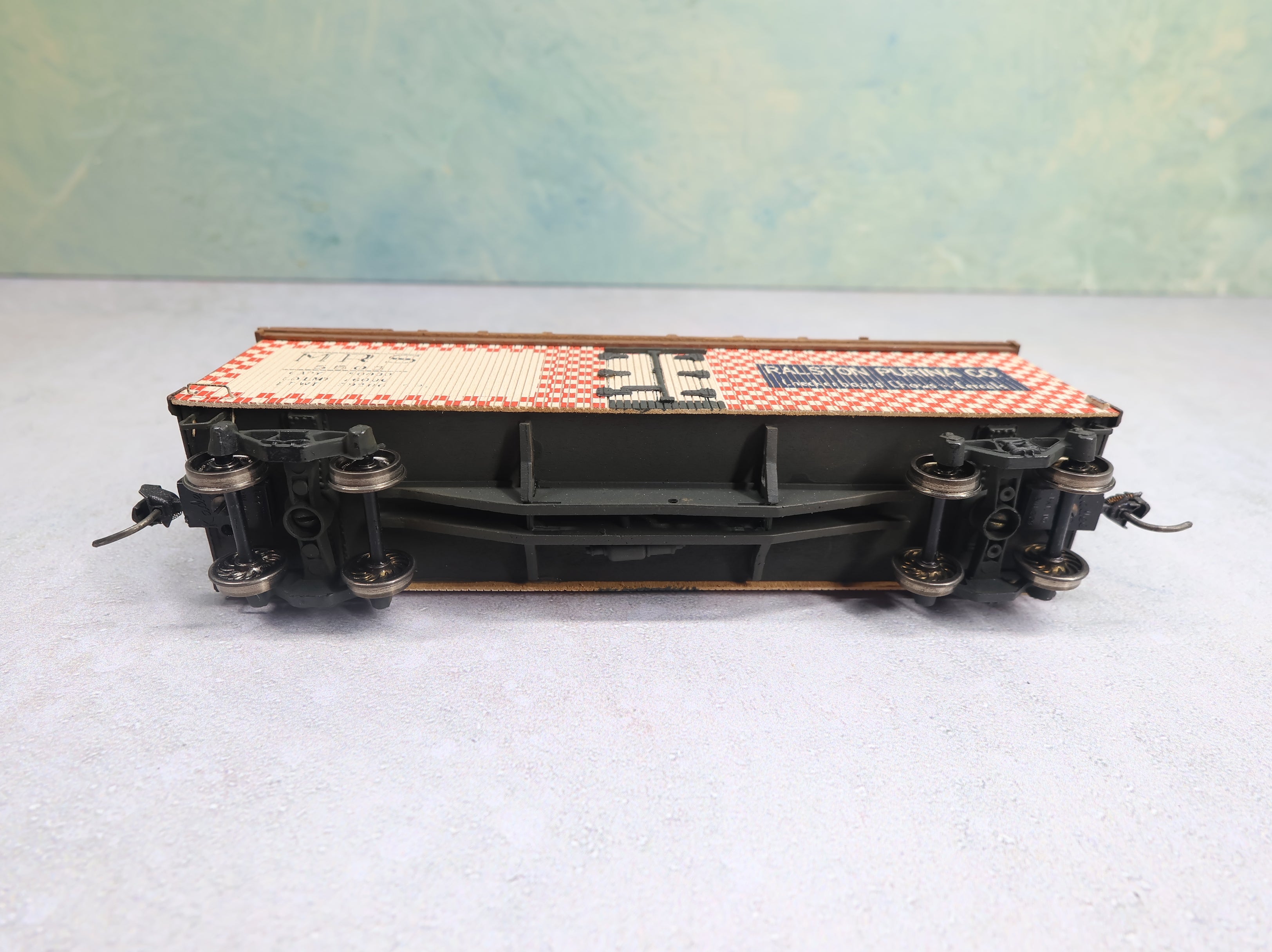 USED HO Scale 40' Wooden Reefer Box Car Ralston Purina MRS #5503 Wood Built Kit