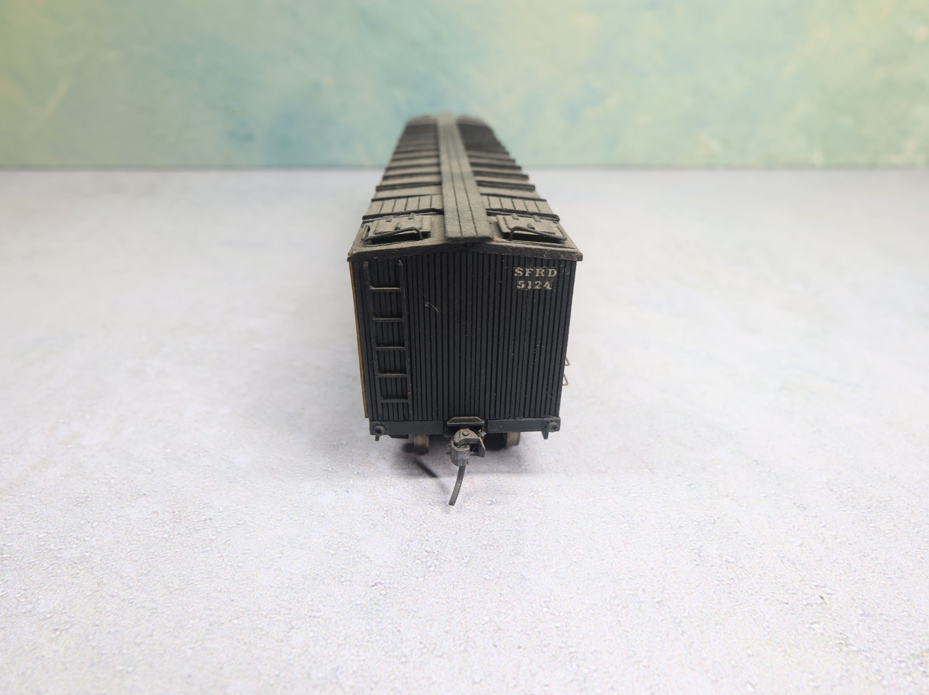 USED HO Scale 50' Reefer Box Car Santa Fe SFRD #5124 Custom Wood Built Kit