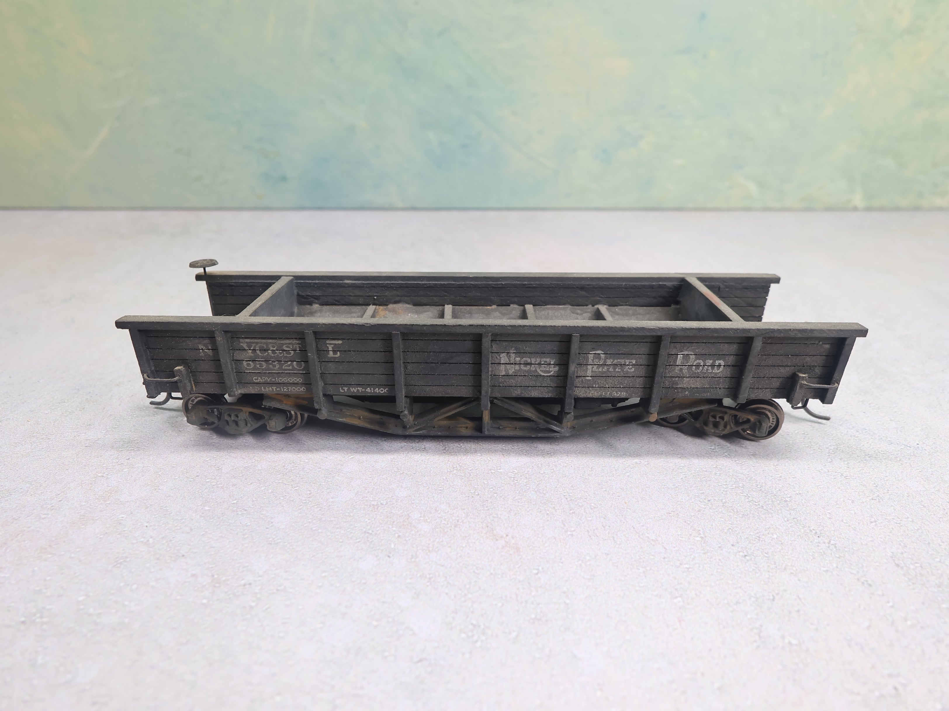 USED HO Scale Ballast Spreader Car Nickel Plate Road NYC&StL #65320 Wood Built Kit / Weathered