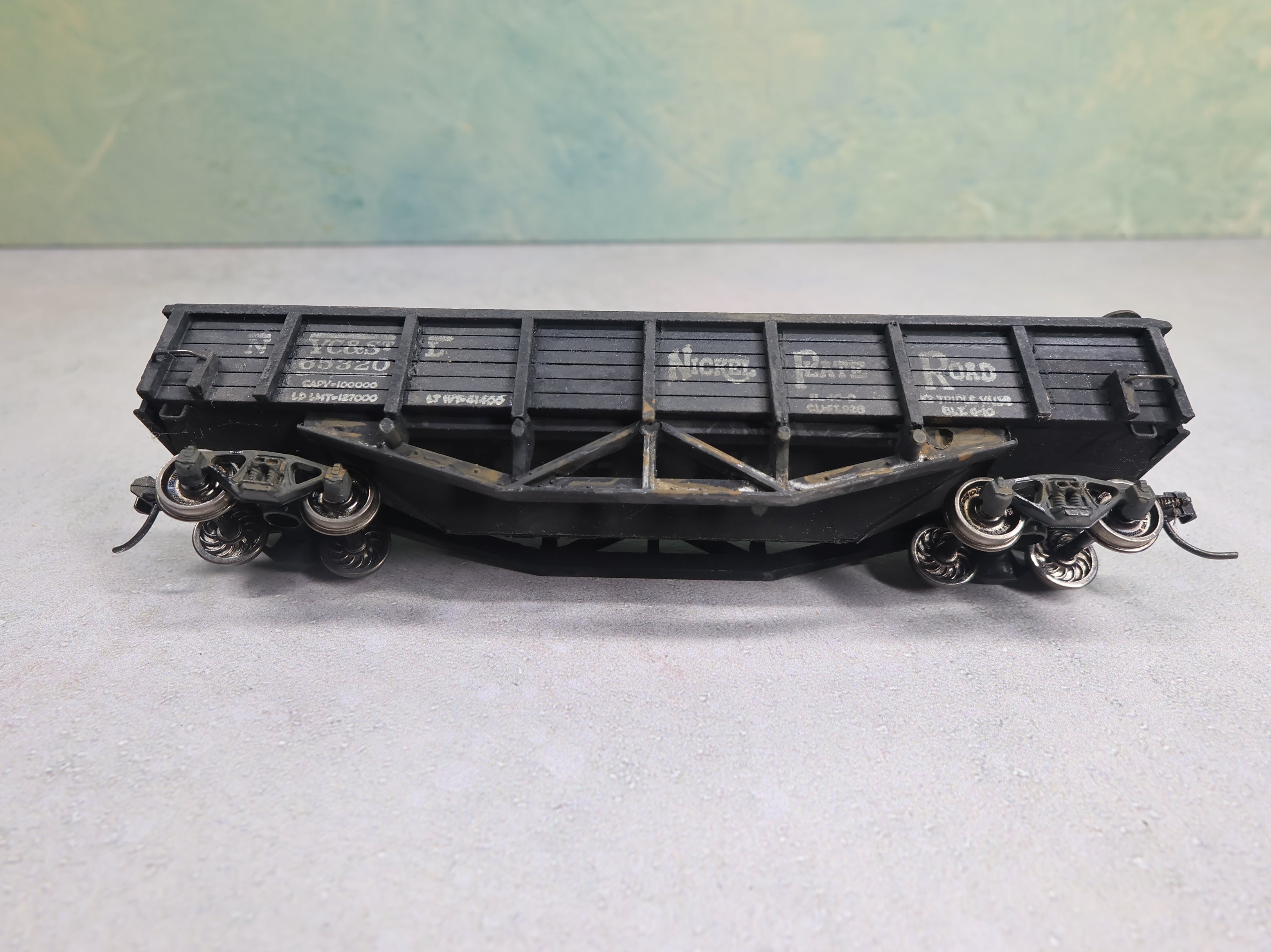 USED HO Scale Ballast Spreader Car Nickel Plate Road NYC&StL #65320 Wood Built Kit / Weathered