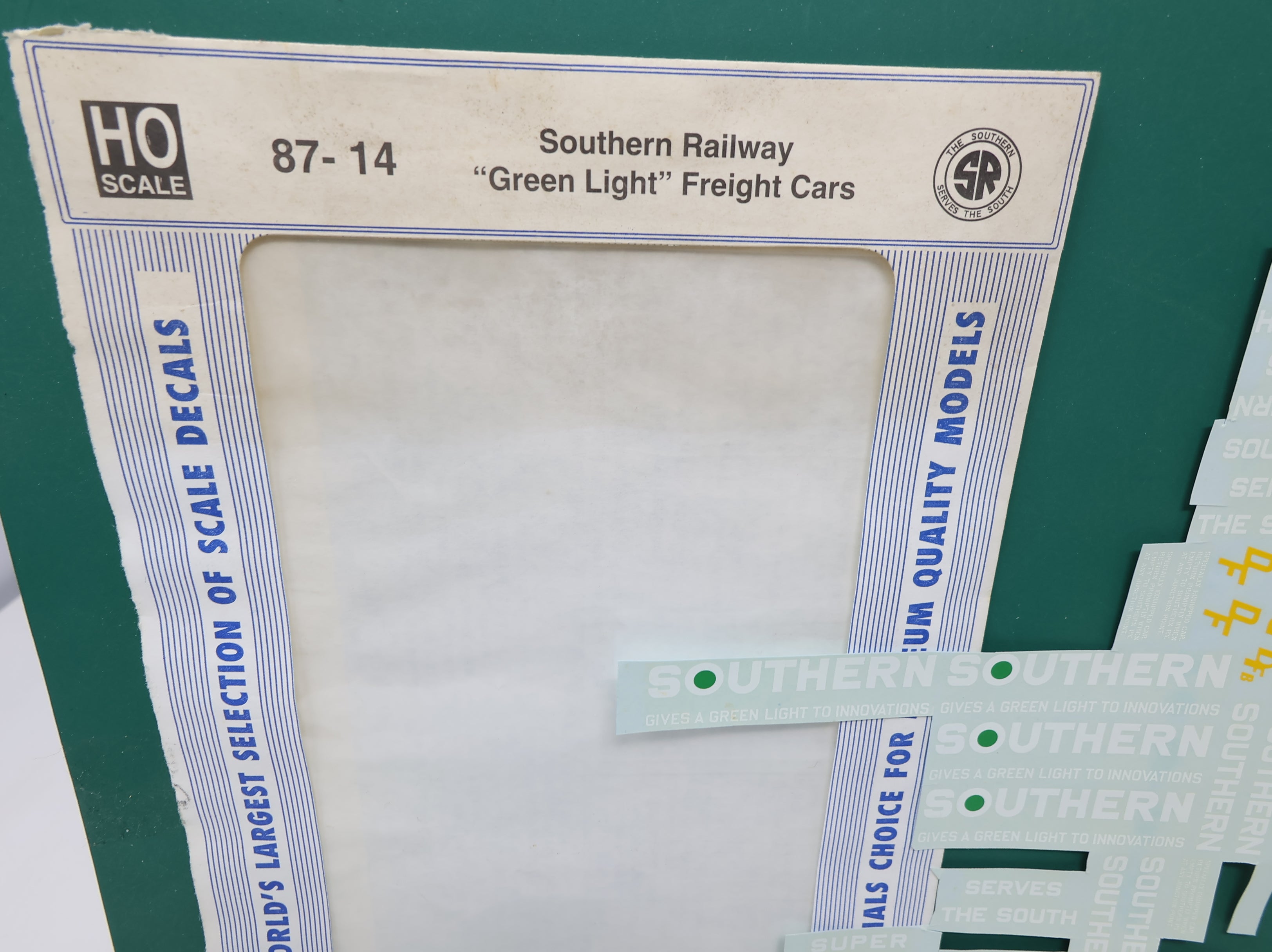 USED MICROSCALE 87-14 HO Scale Southern Railway - Green Light Freight Cars Decals