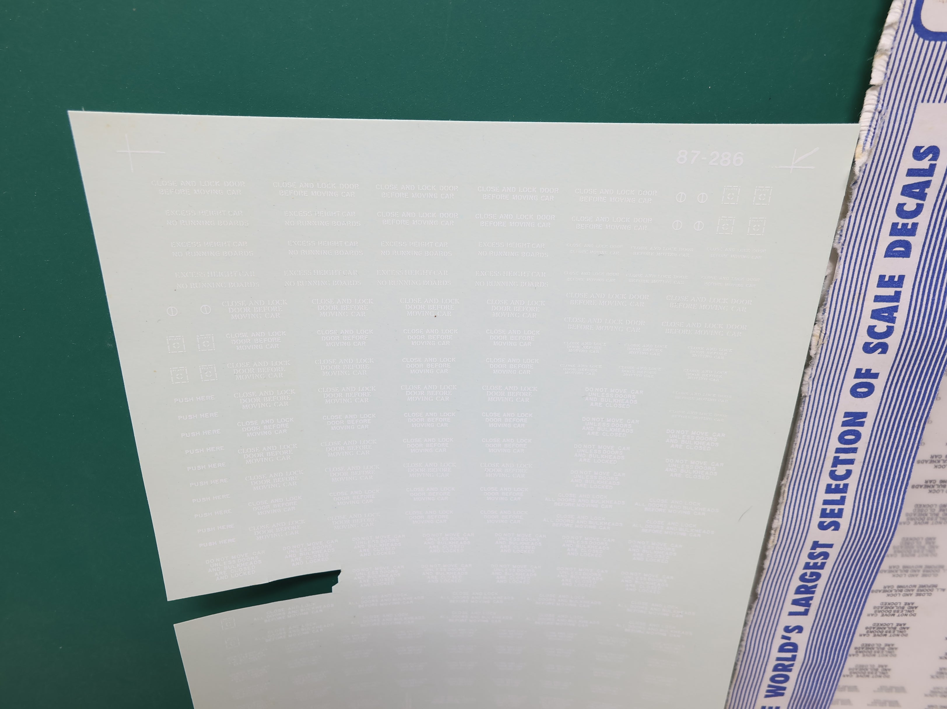 USED MICROSCALE 87-2 HO Scale Gothic Style RR Data Capy ACI C Plates Builders Plates Decals