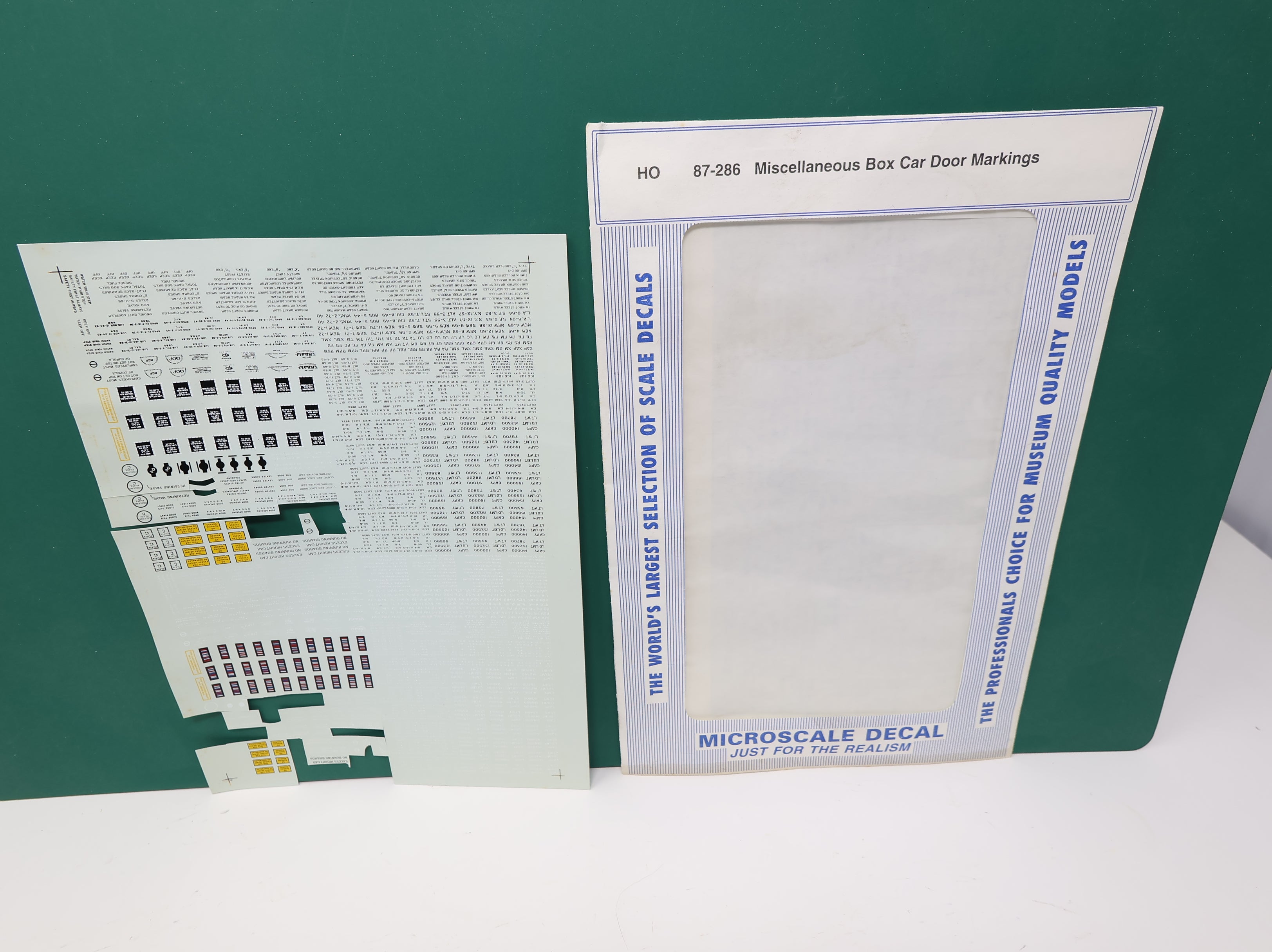 USED MICROSCALE 87-286 HO Scale Misc Box Car Door Markings Decals