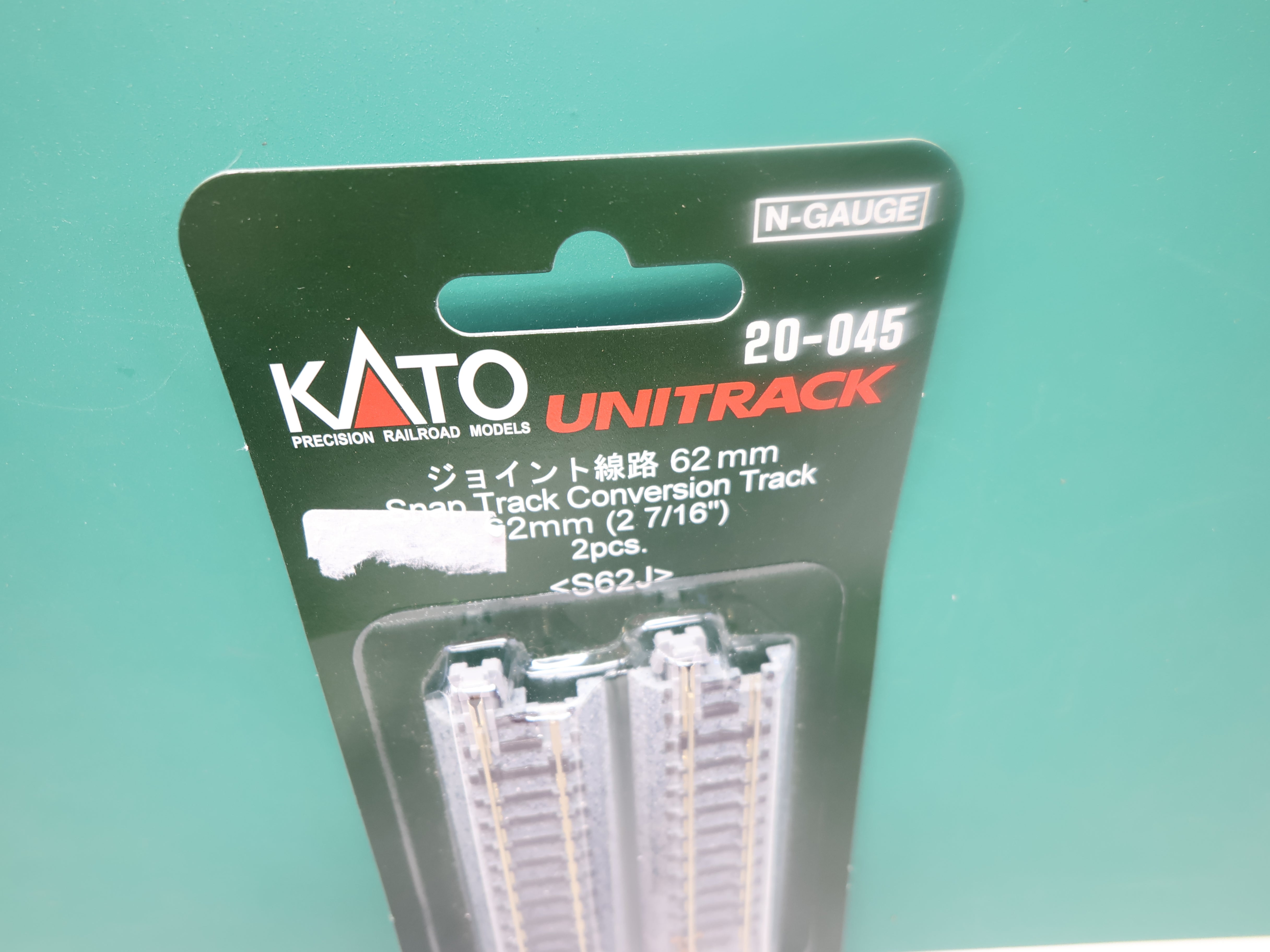 KATO 20-045 N Scale, Snap Track Conversion Track (2pcs)