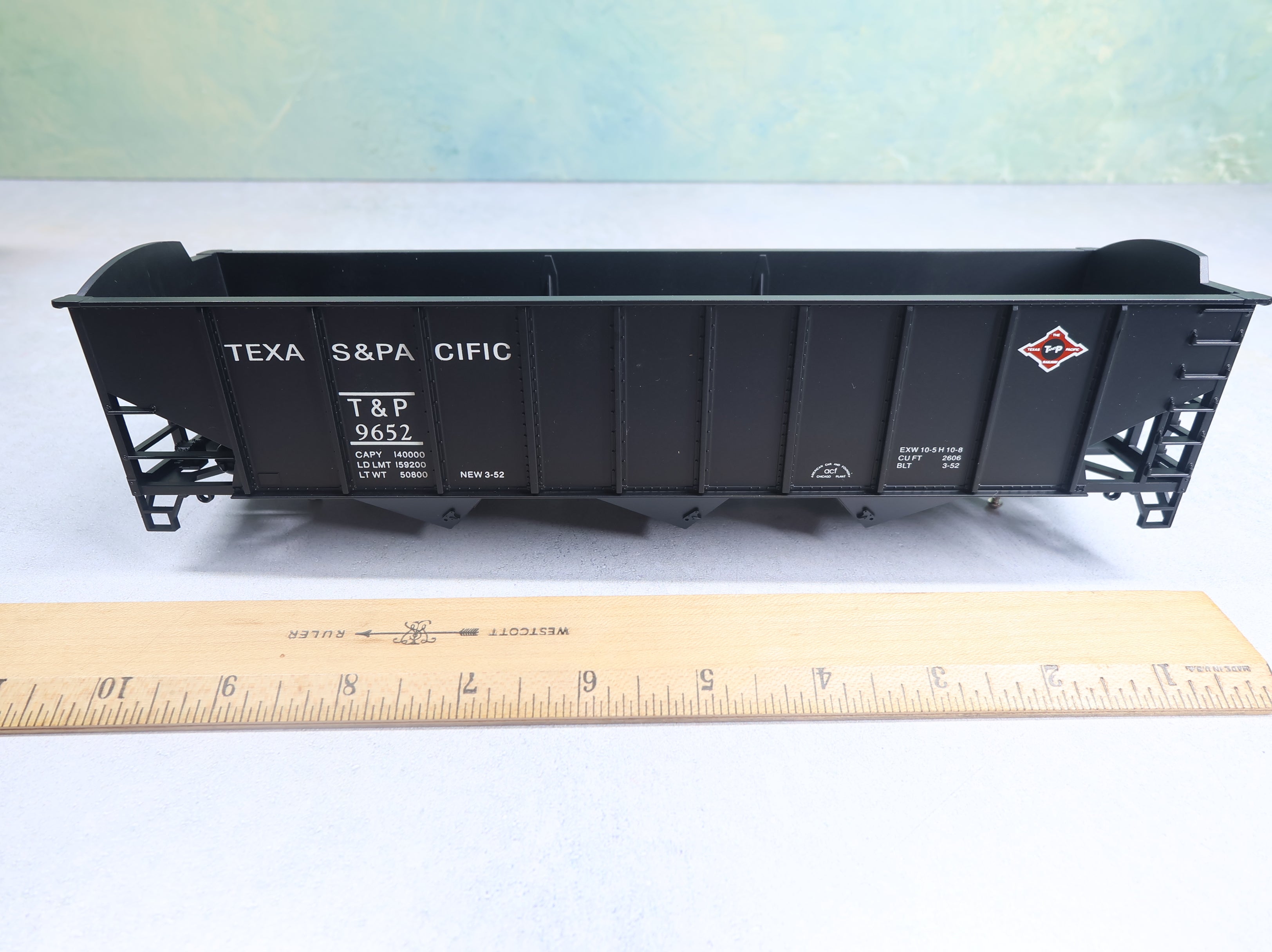 USED Weaver O 3 Bay 9 Panel Hopper Texas and Pacific T&P #9652
