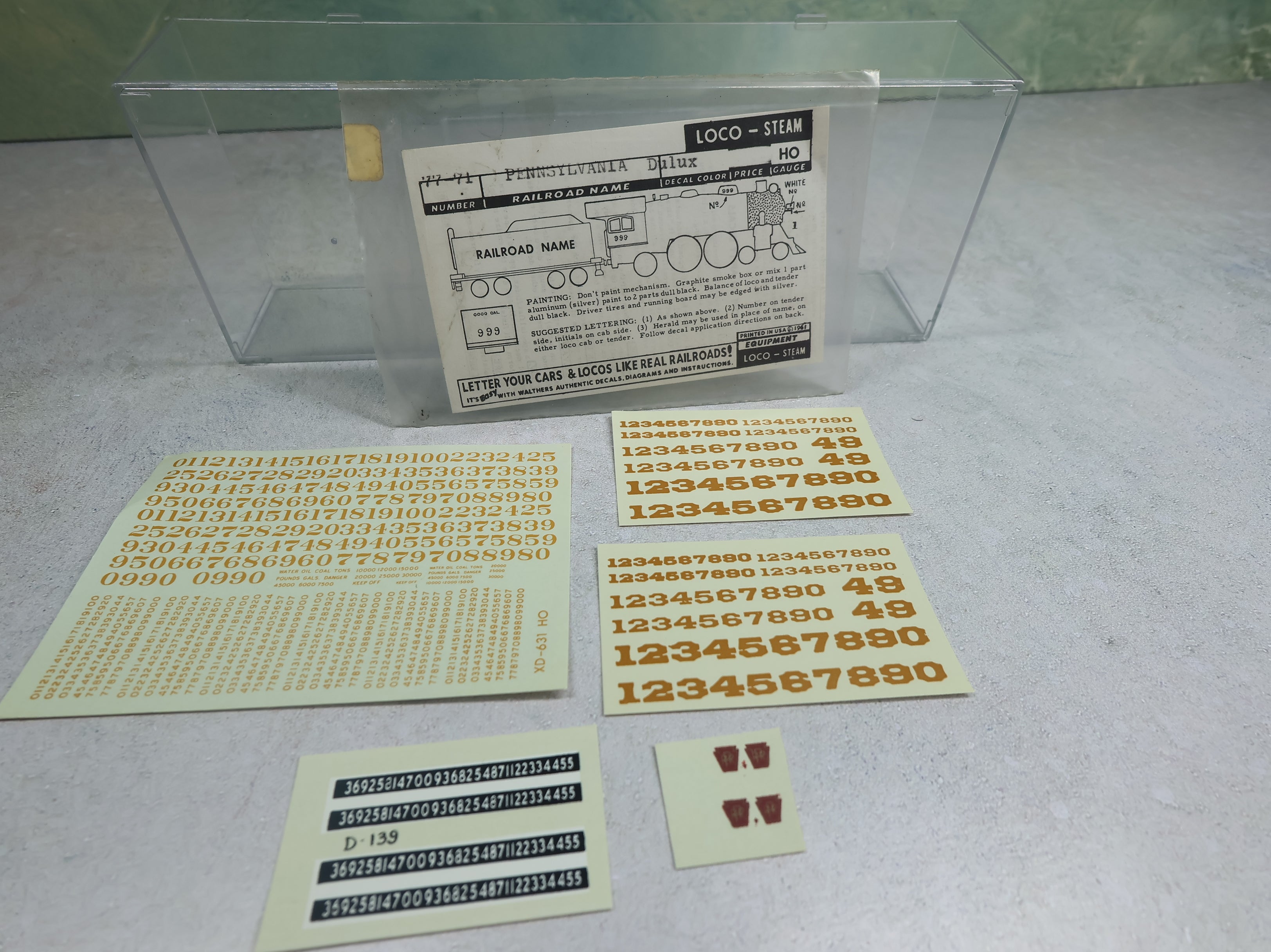 USED Walthers #77-71 HO Scale PRR Dulux Steam Locomotive Decal (opened)