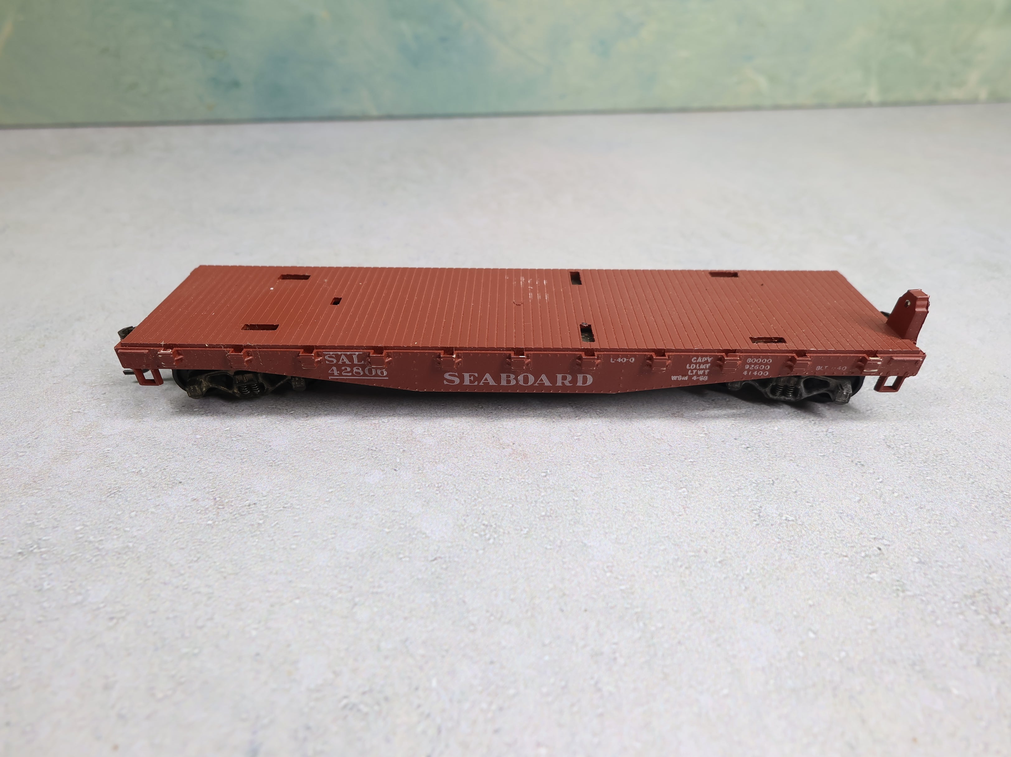 USED Athearn HO Scale 40' Flat Car Seaboard Air Line SAL #42806