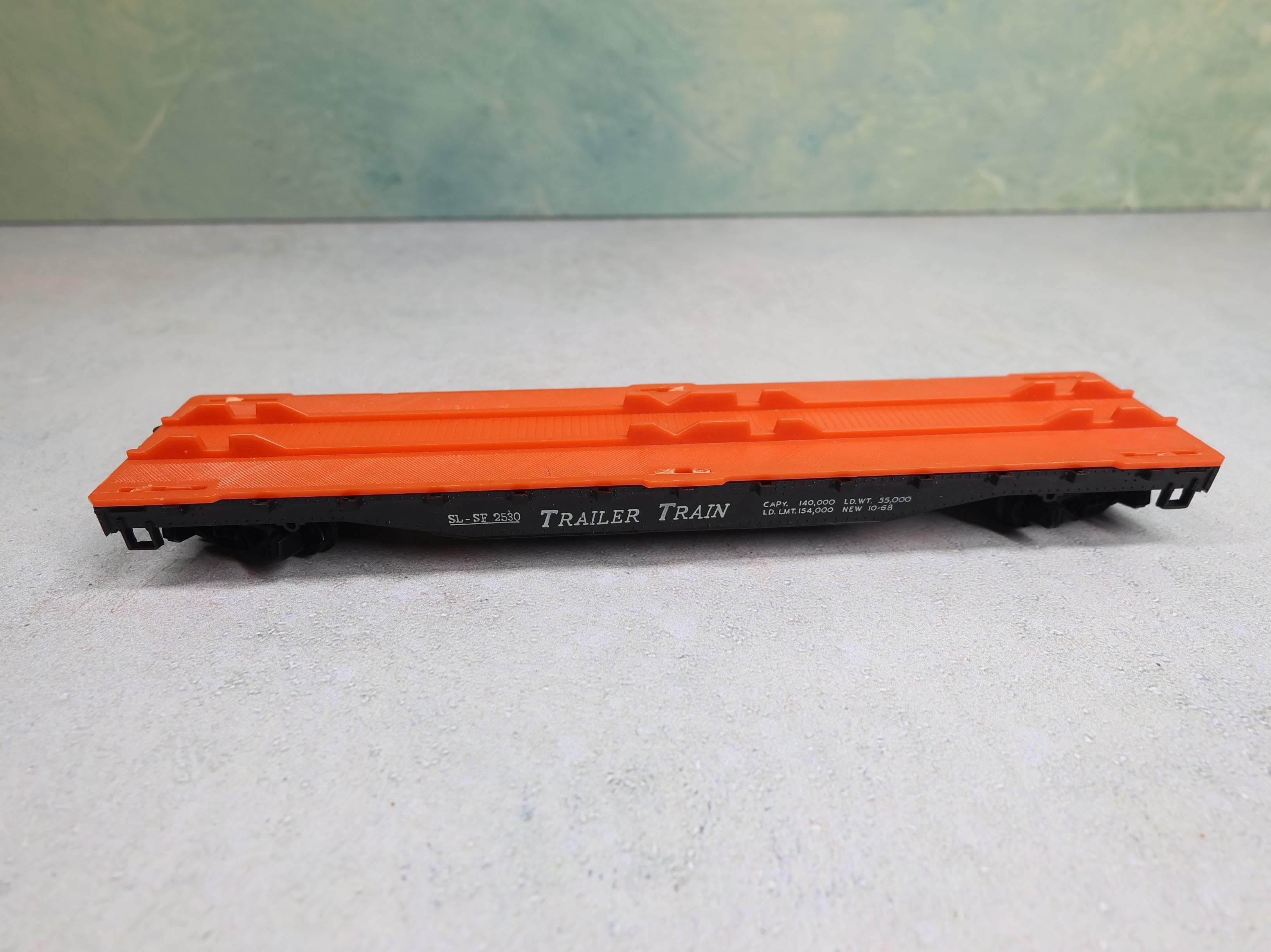 USED Tyco HO Scale 50' Flat Car Auto Trailer Train SL-SF #2530 Missing Parts