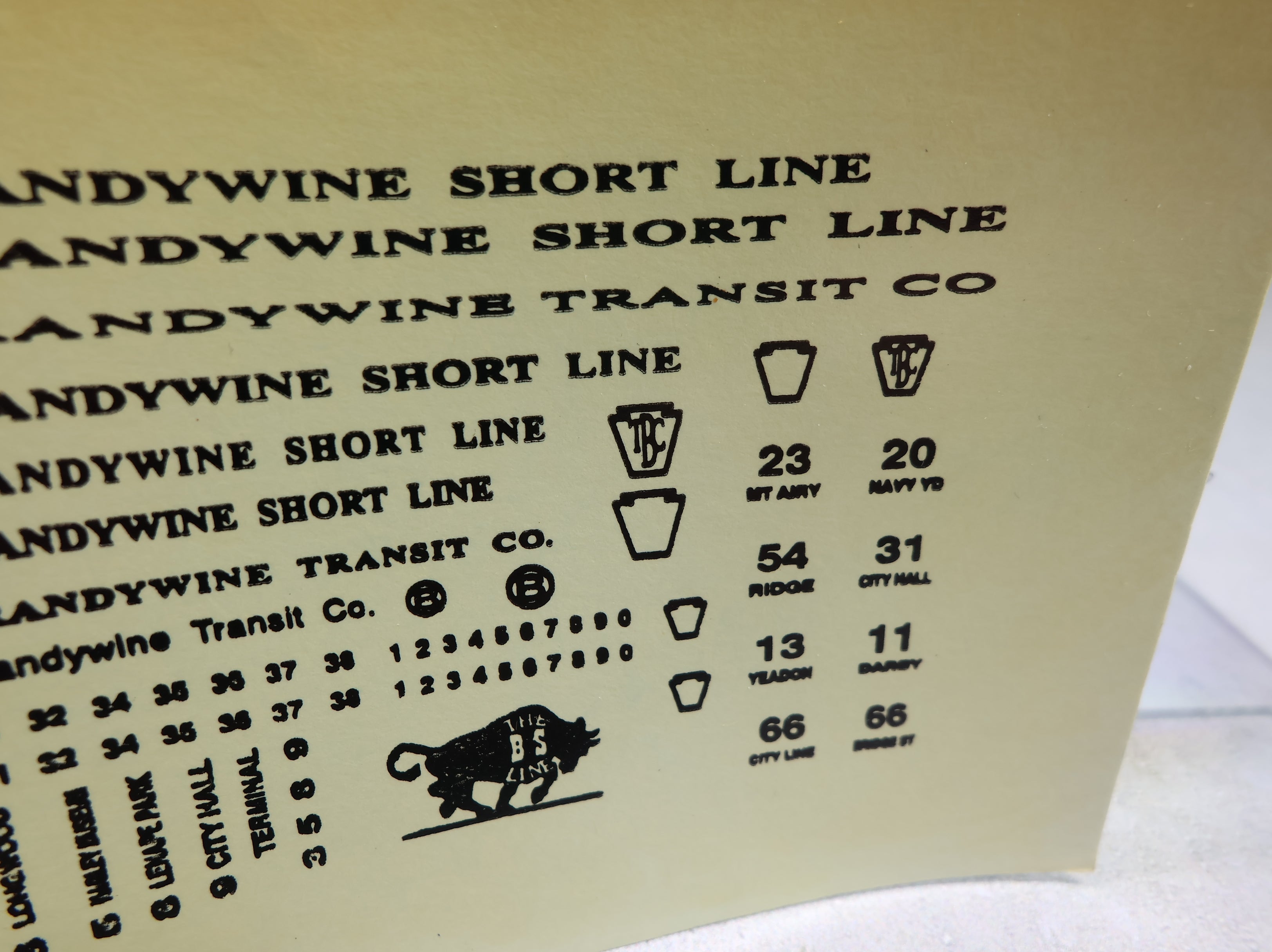 USED HO Scale Brandywine Shortline Black Decals