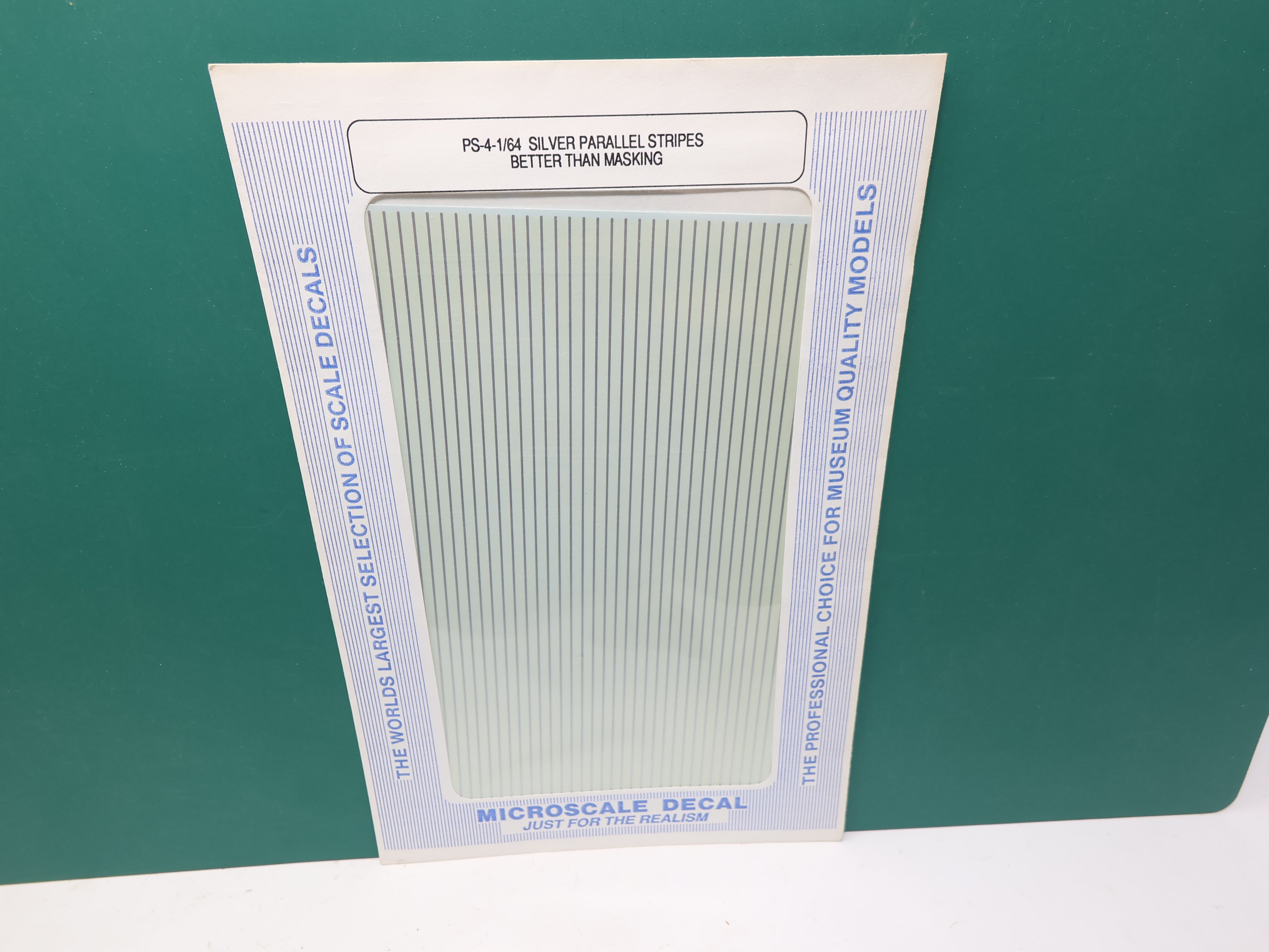 MICROSCALE #PS-4-1-64 MULTI Scale, 1/64" Silver Parallel Stripes, Better than Masking Decals
