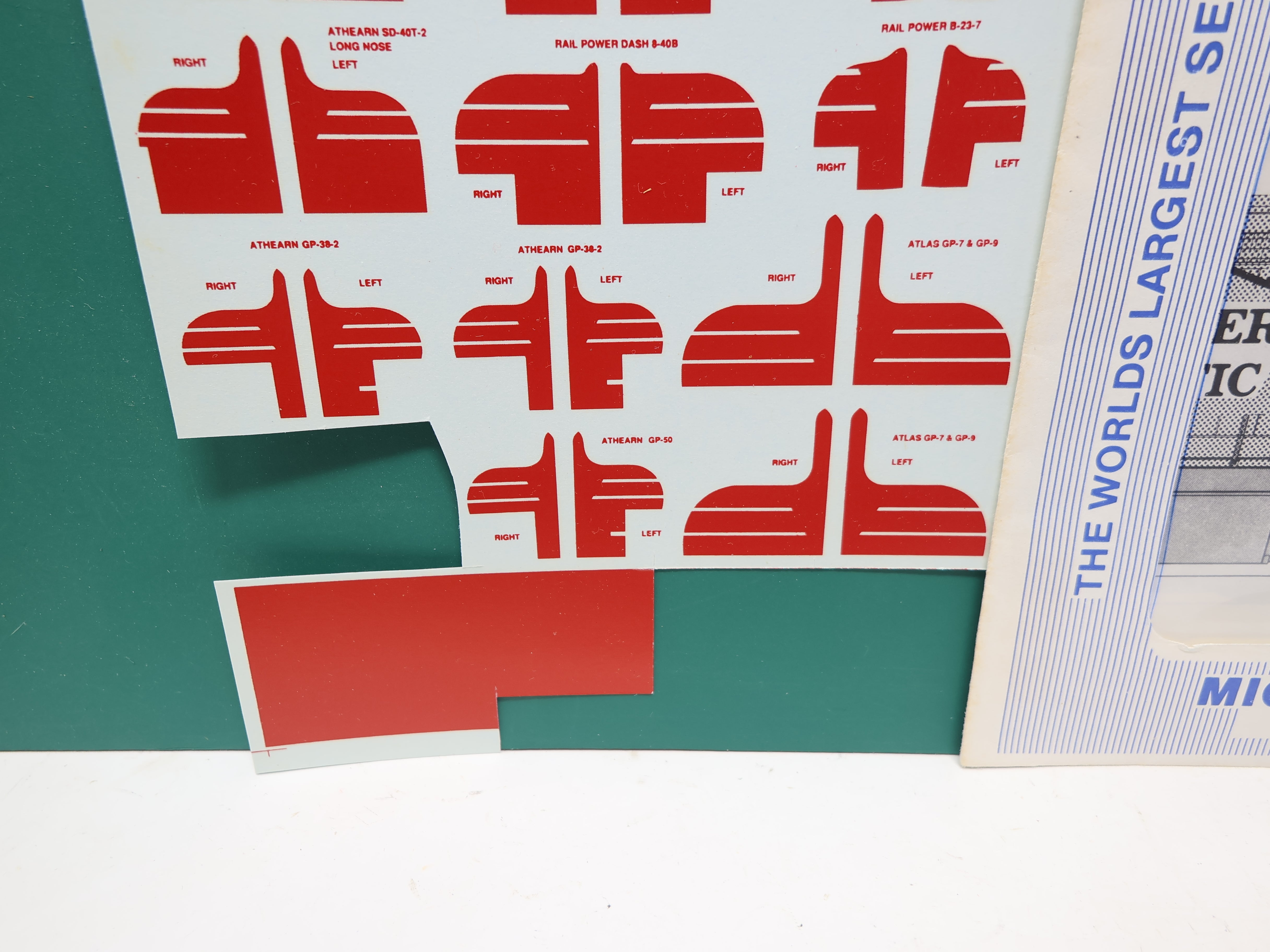 USED MICROSCALE 87-617 HO Scale, Southern Pacific Red Wings (Atlas, Athearn, Concor & Rail Power Diesel Decals
