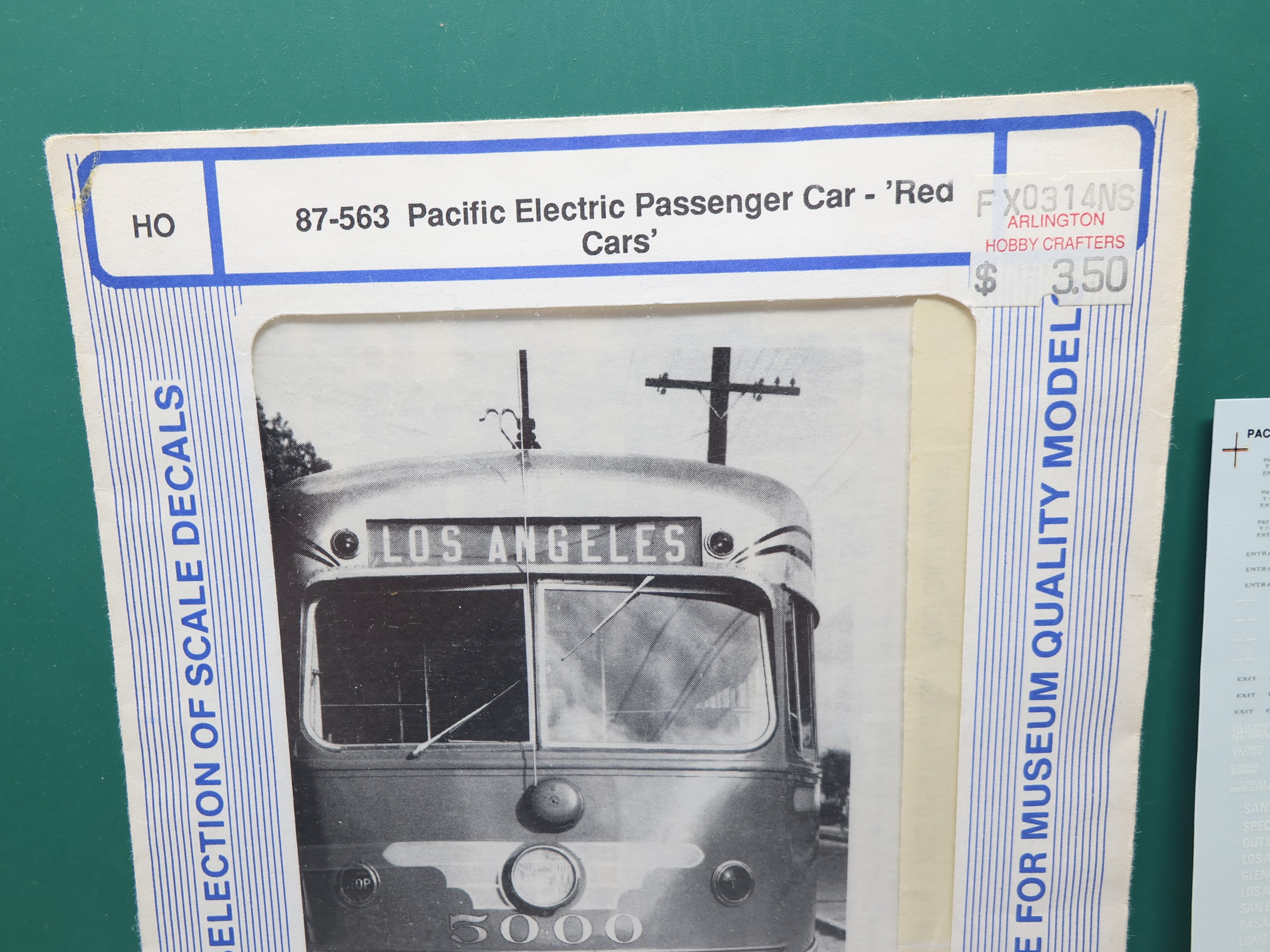 USED MICROSCALE 87-563 HO Scale, Pacific Electric Passenger Red Car Decals
