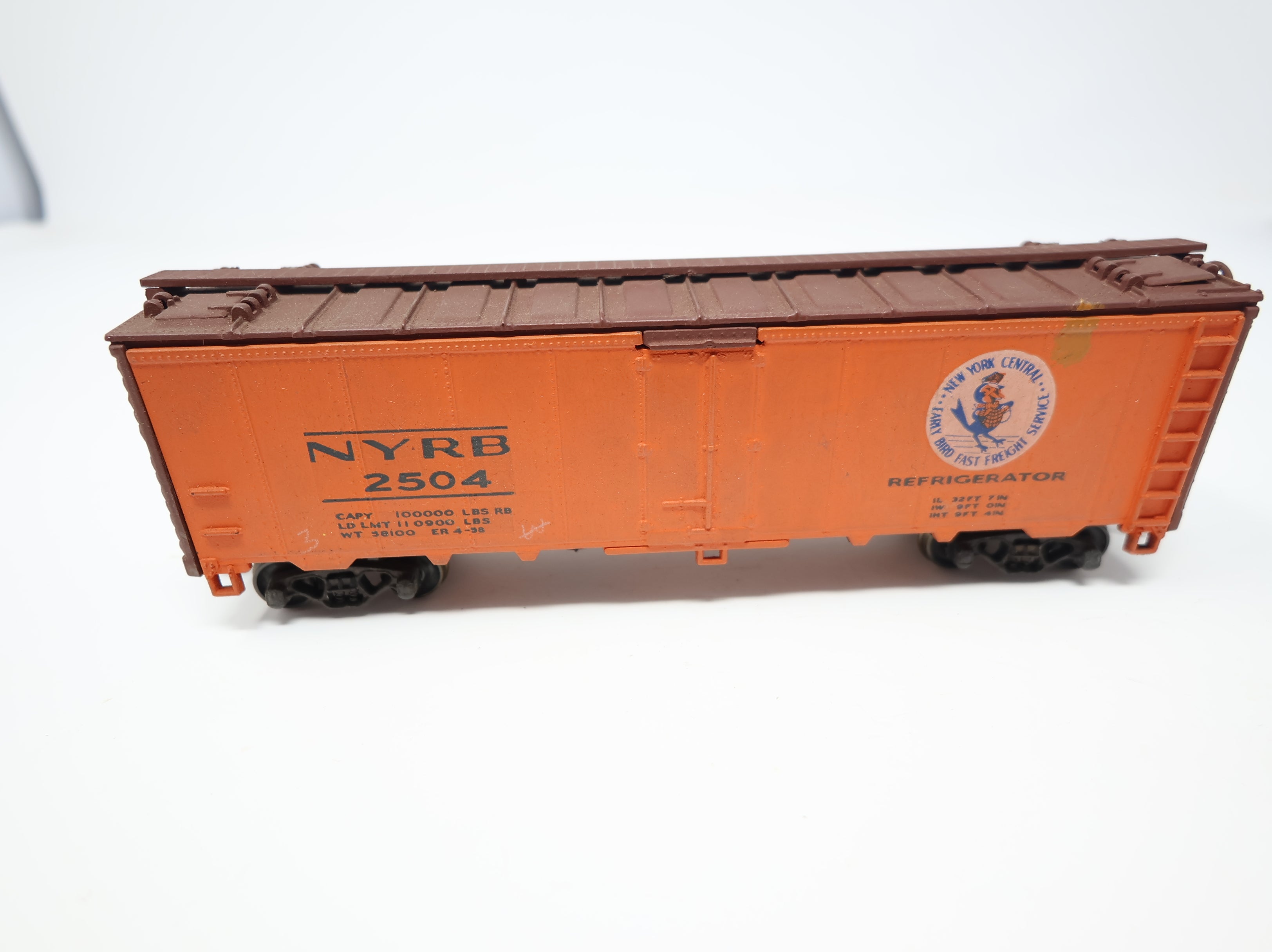 USED Athearn HO Scale 40' Reefer Box Car New York Central NYRB #2504 Decal