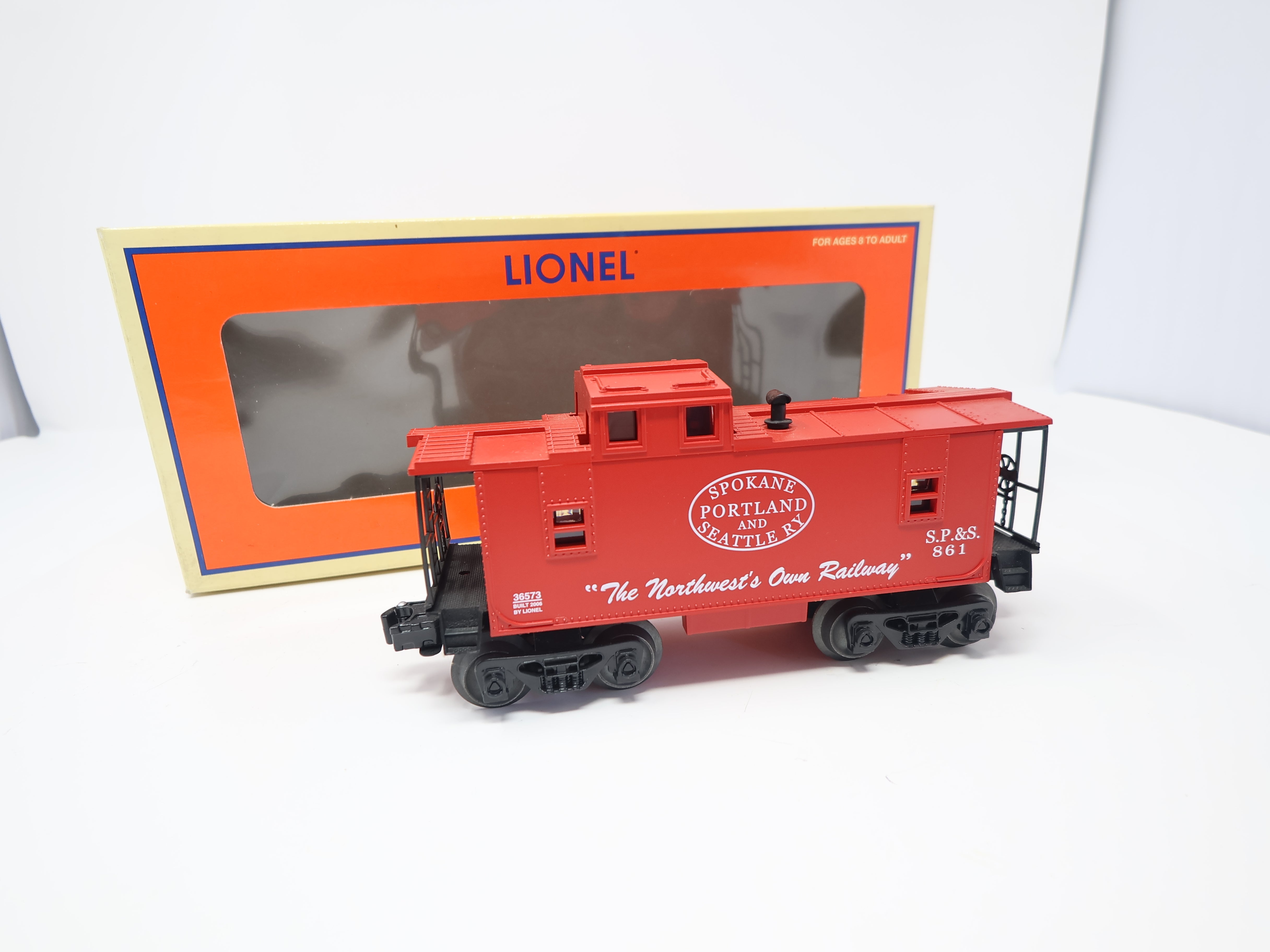 USED Lionel 6-36573 O, Square Window Caboose, Spokane, Portland and Seattle SP&S #861