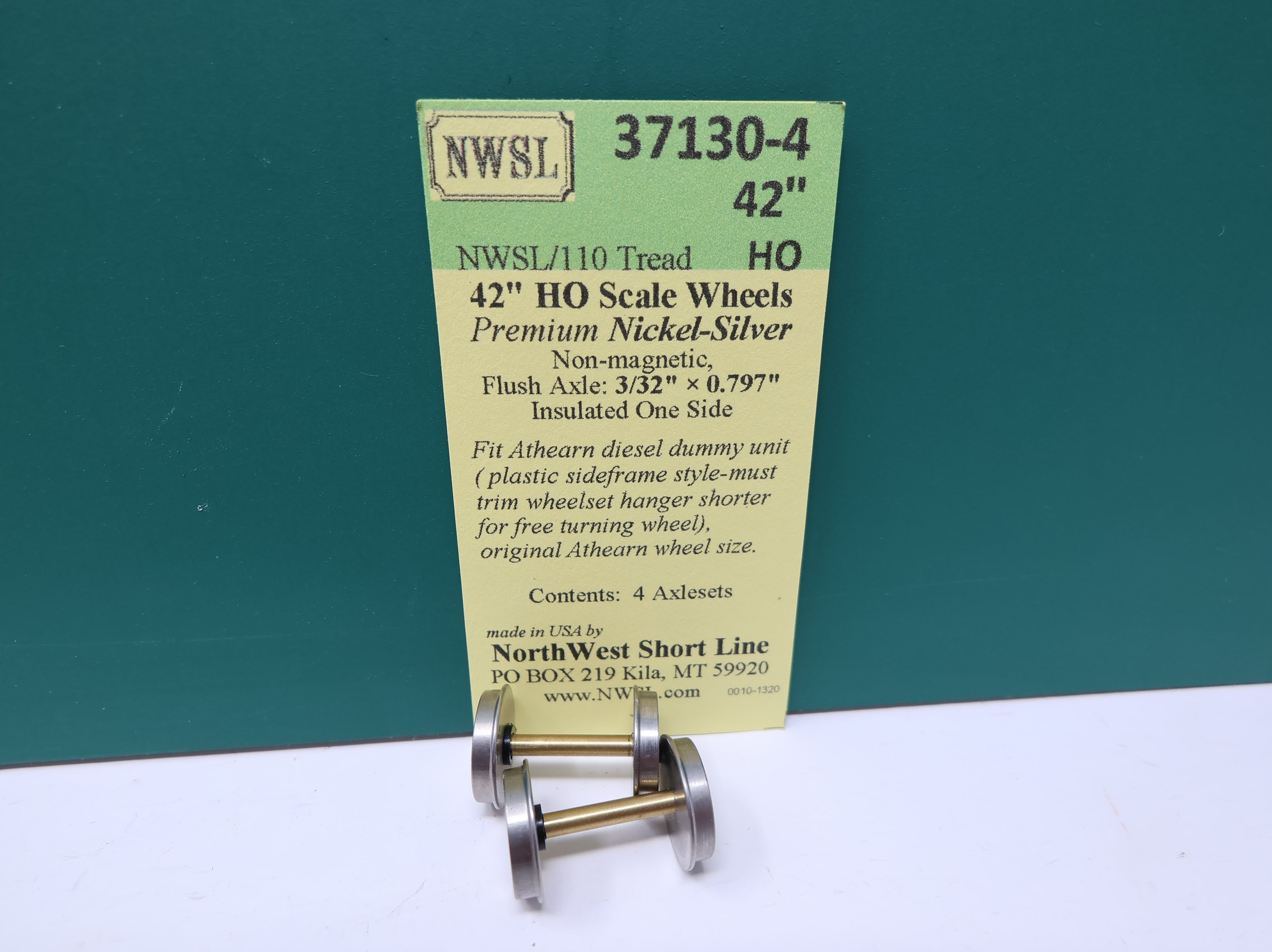 USED NWSL 37130-4 HO Scale 42" Nickel-Silver Wheels (2 pcs)
