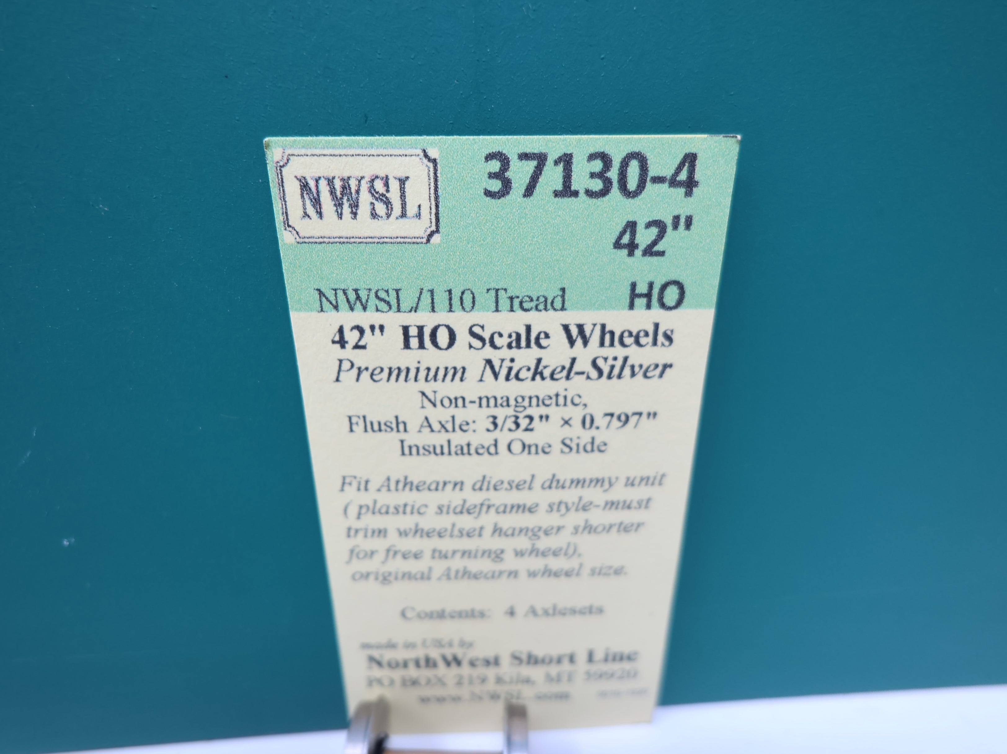 USED NWSL 37130-4 HO Scale 42" Nickel-Silver Wheels (2 pcs)