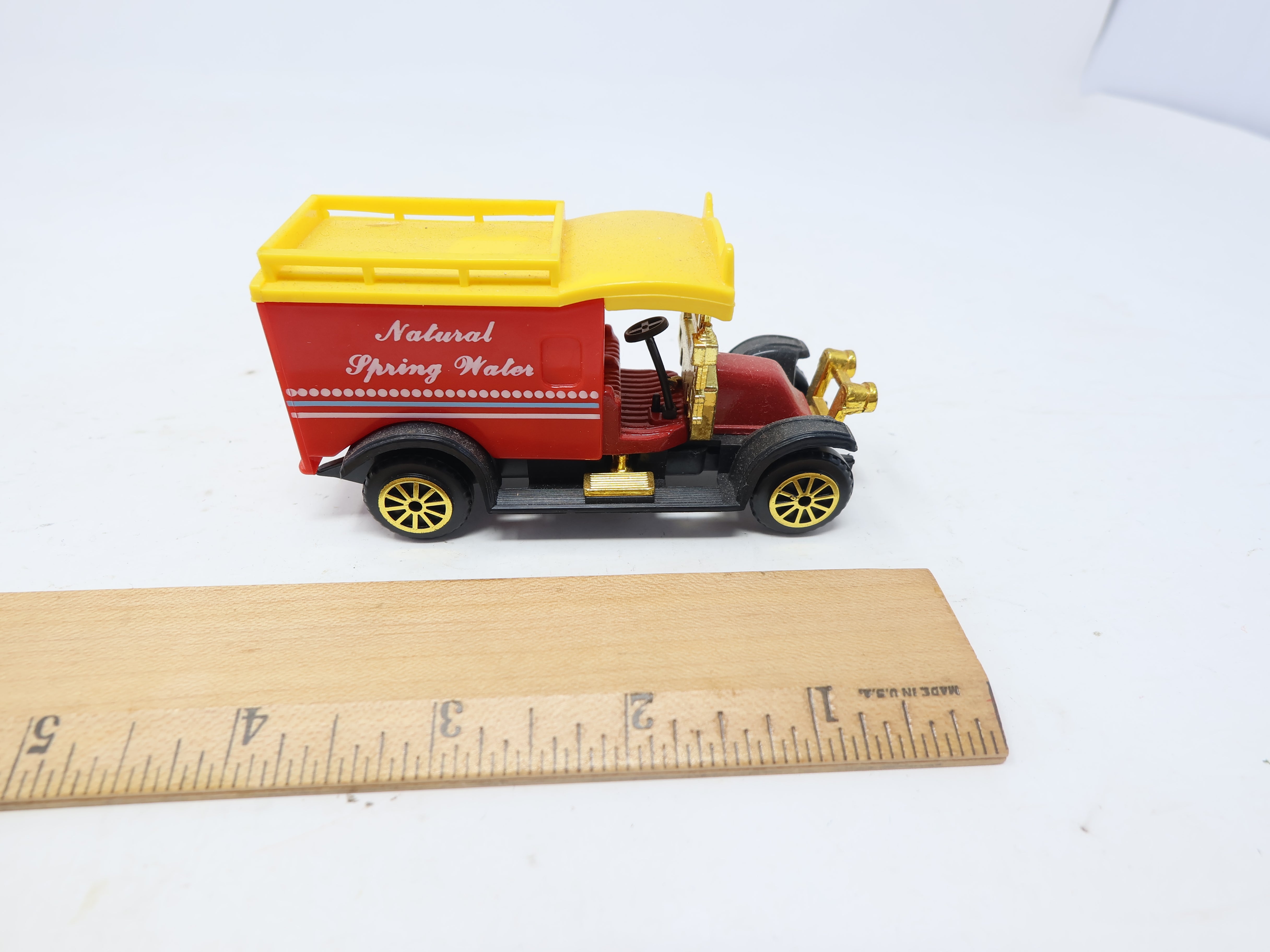 USED , Collectors Natural Spring Waters Red/Yellow Truck