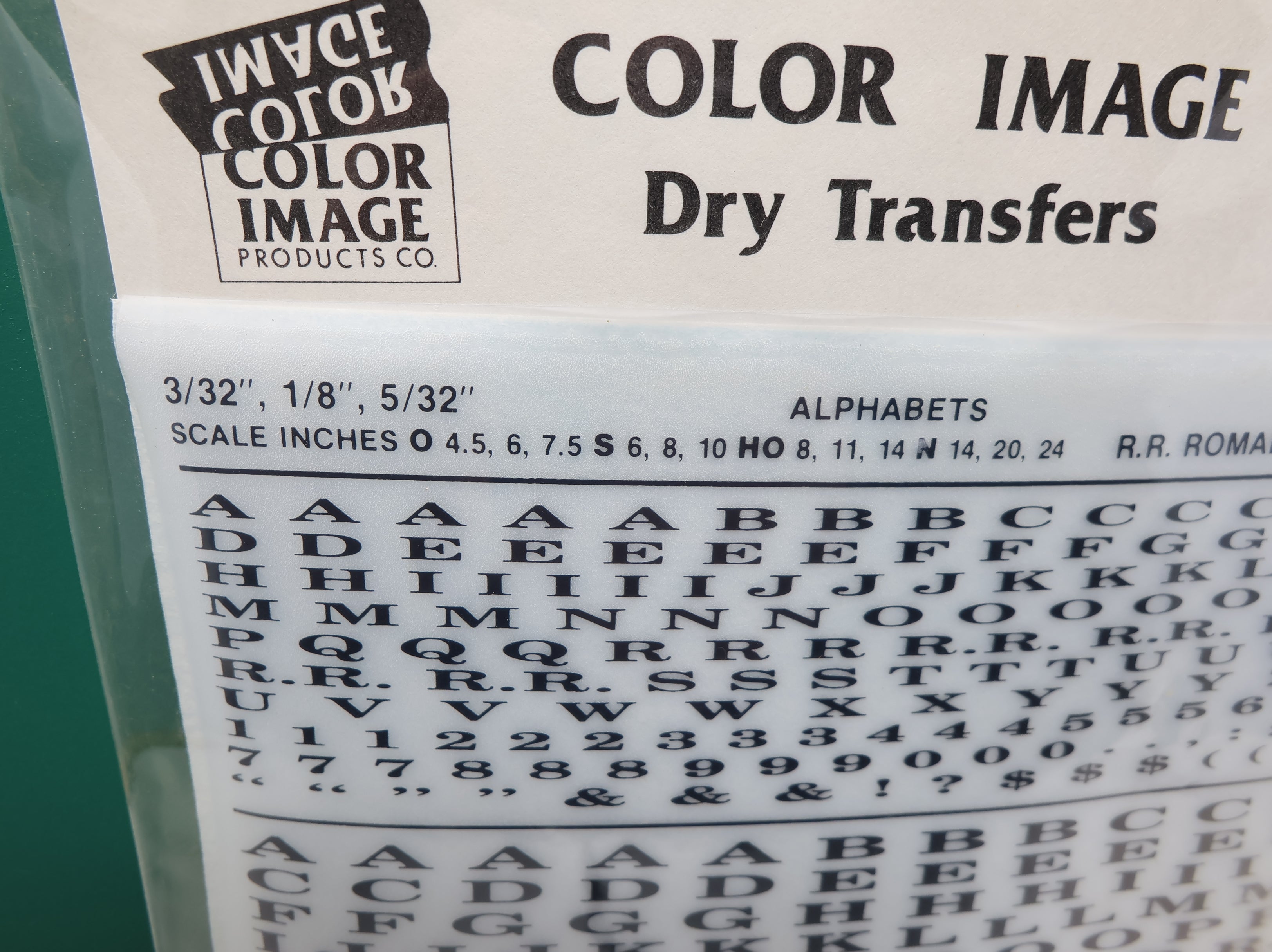 Color Image Products A2S1 Multi Scale Railroad Roman Extended Alphabet Dry Transfers